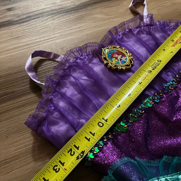 Disney Princess Ariel Girls Size 4-6X Dress Up Purple Green Costume - Picture 3 of 5